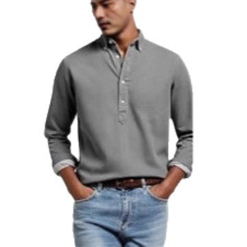 Herren Langarmhemd Slim Fit Moderner Kragen
