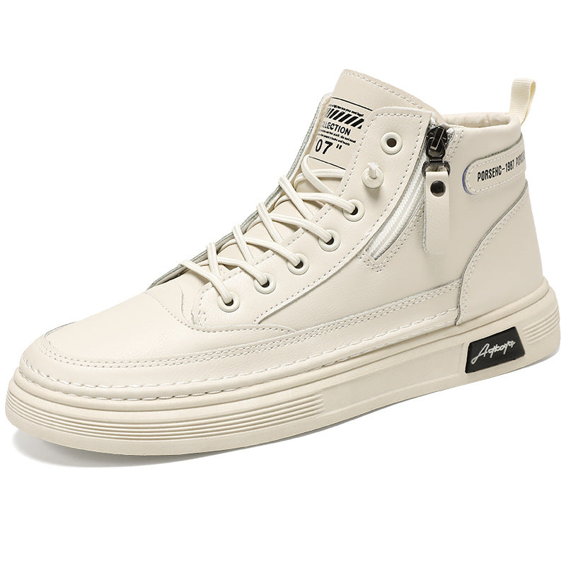 Damen Hochsneaker Leder Robust Mit Reißverschluss