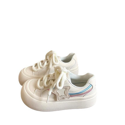 Damen Sneaker mit Sternen Motiv Komfort Plateau Schuhe