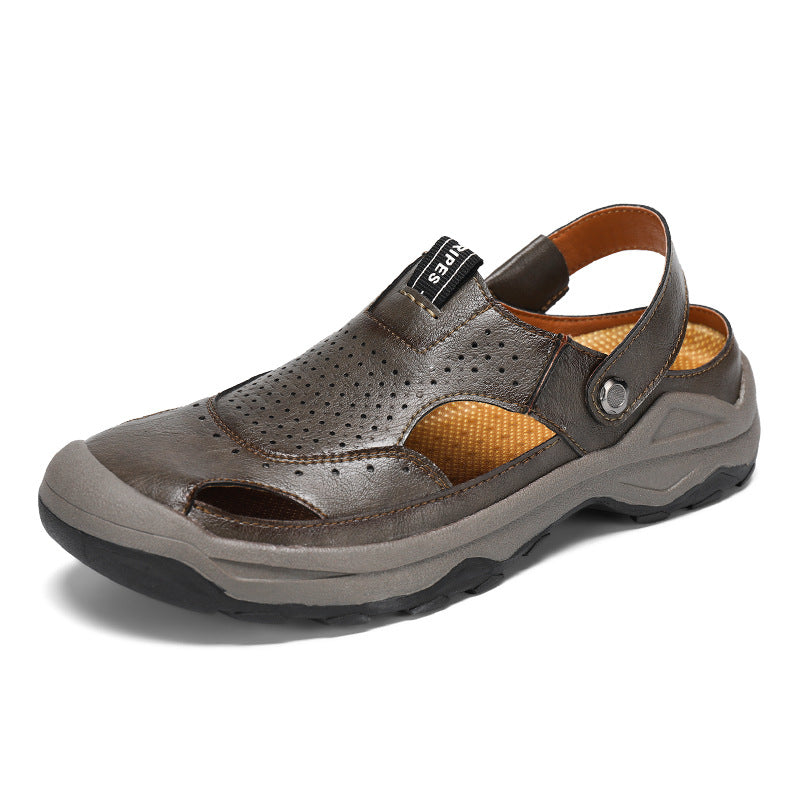 Damen Sandalen Leder Atmungsaktiv Sommerlich