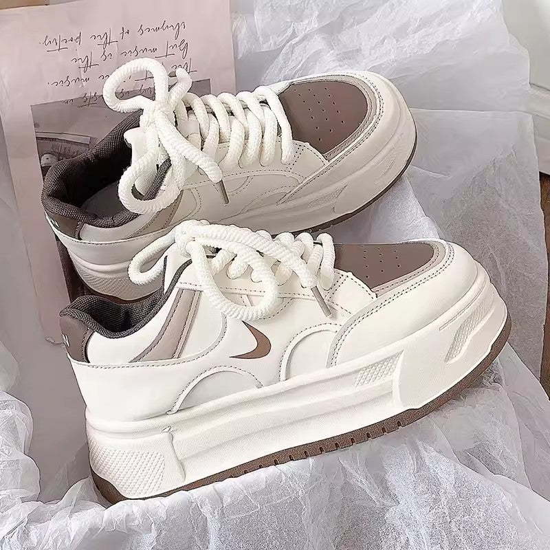 Damen Plateau Sneaker Komfortabel Mit Dämpfung
