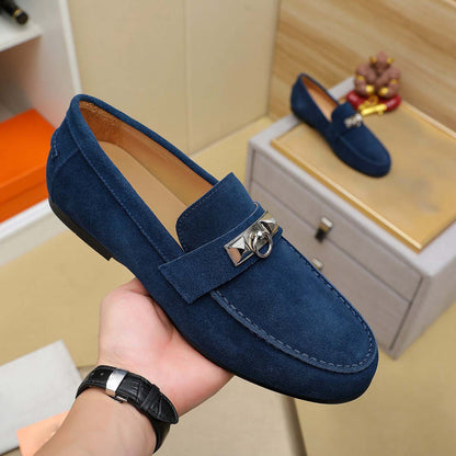 Damen Mokassin Schuhe Wildleder Elegant Braun
