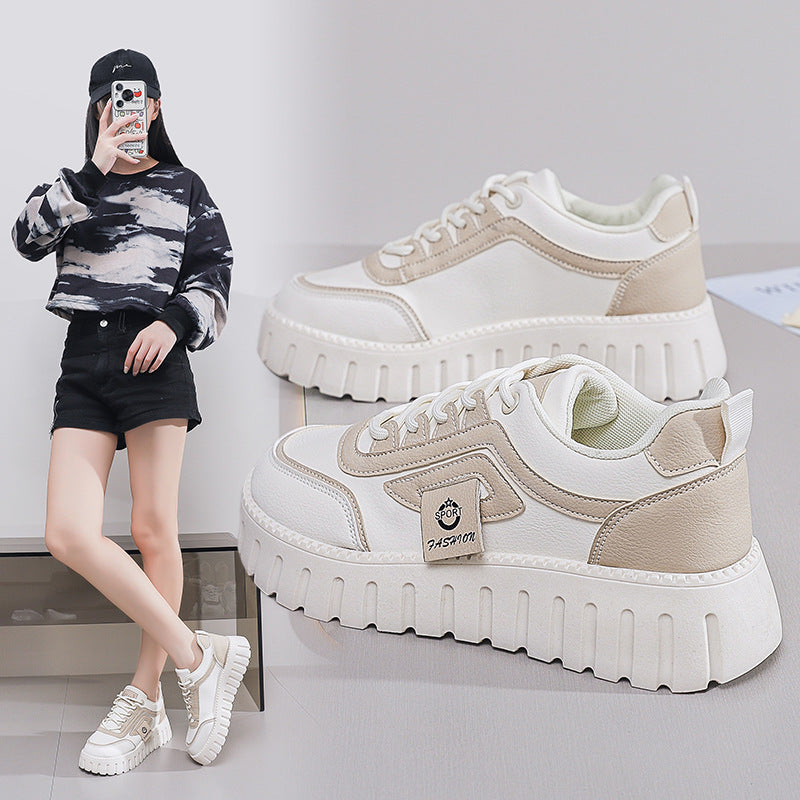 Damen Plattform Sneaker Leicht Bequem Schwarz - Norvielle