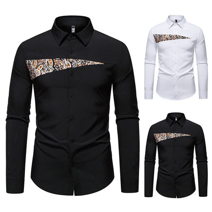 Herren Langarmhemd Paisley-Design Modern