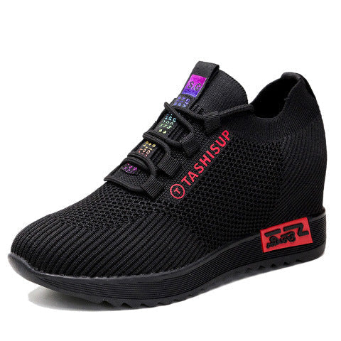 Damen Hochschnitt Sneaker Wedge Atmungsaktives Material