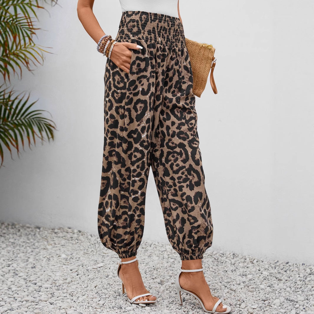 Damen-Hosen Leopardenmuster Elegant Weite - Norvielle
