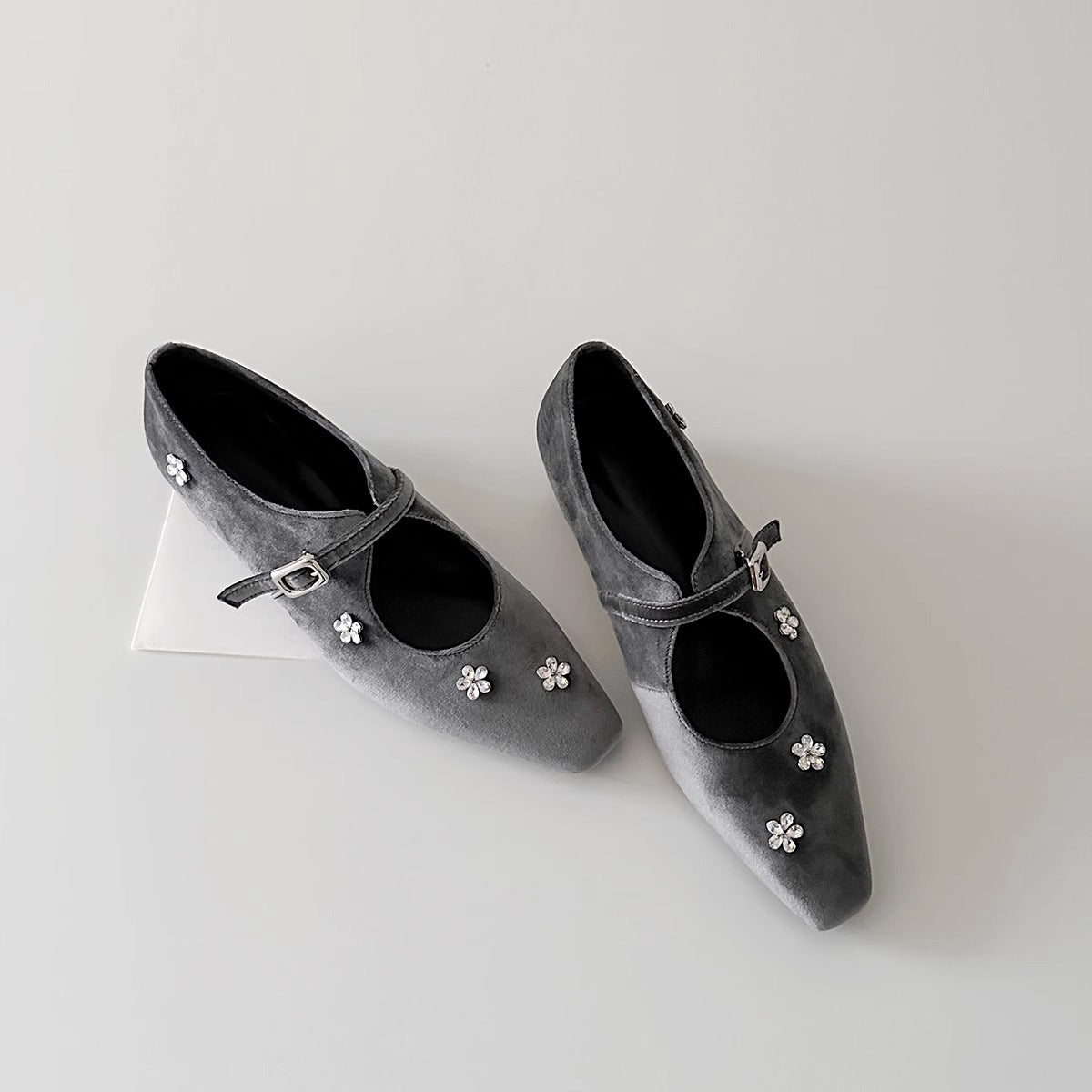 Damen Slingback Ballerinas Schuhe Blumen Applikationen Komfortabsatz