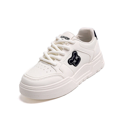 Damen Sneaker Bärenmotiv Dicke Sohle Mode
