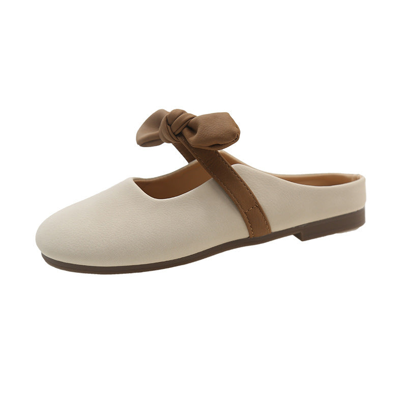 Damen Mules Bequem Schleife
