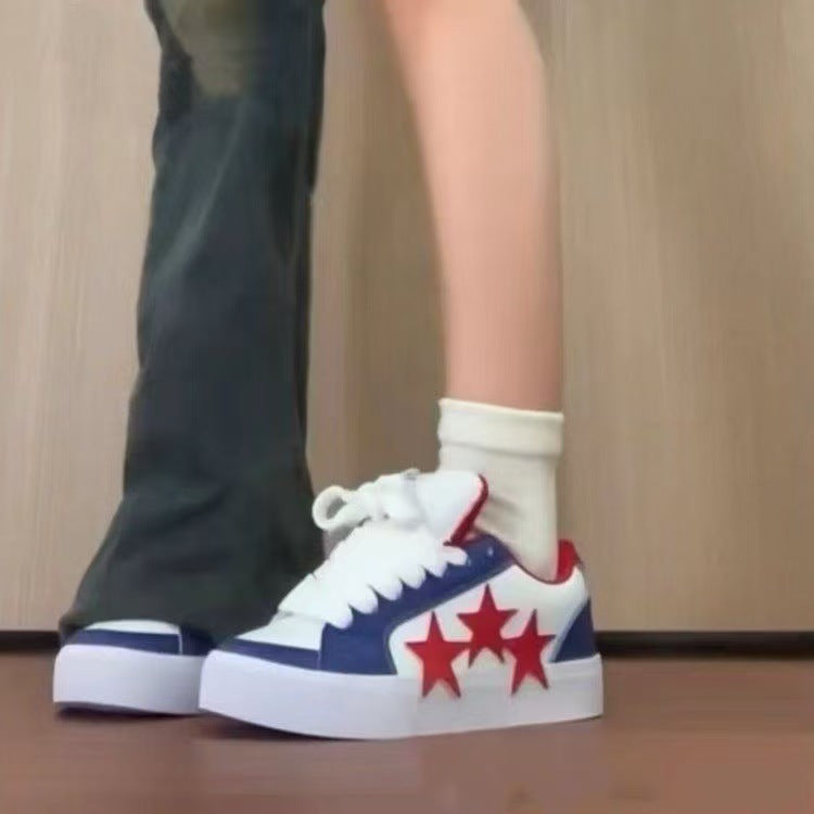Damen Sneaker mit Sternen Applikation und Comfort-Sohle