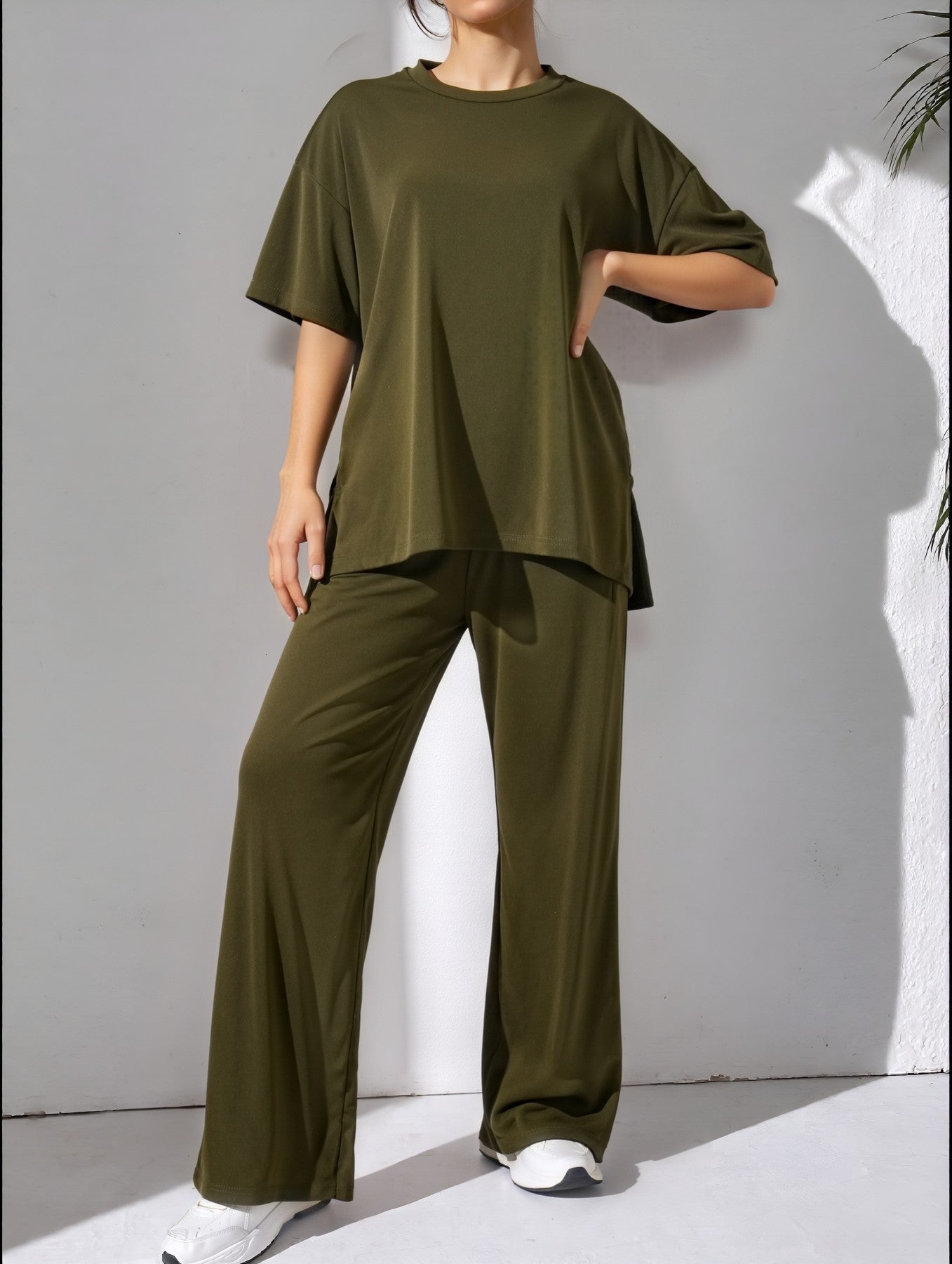 Damen Freizeit-Set Bequemes Weites Oberteil