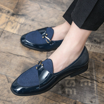 Damen Mokassins Elegante Schuhe Leder Schnalle Schwarz - Norvielle