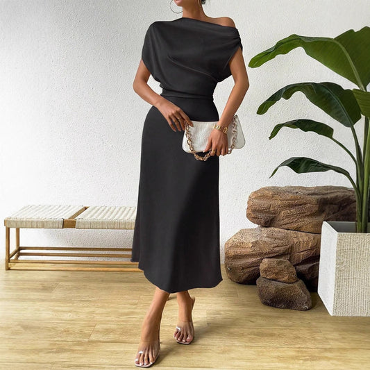 Damen Abendkleid Asymmetrisch Fließend - Norvielle