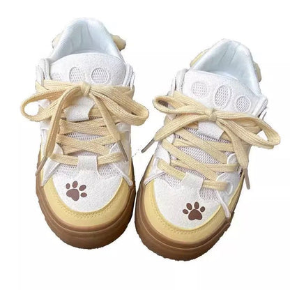 Damen Sneaker Atmungsaktives Mesh Pfotenmotiv