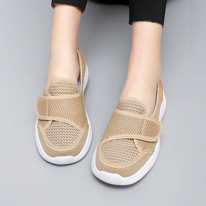 Damen Sneaker Atmungsaktiv Slip-On Klettverschluss
