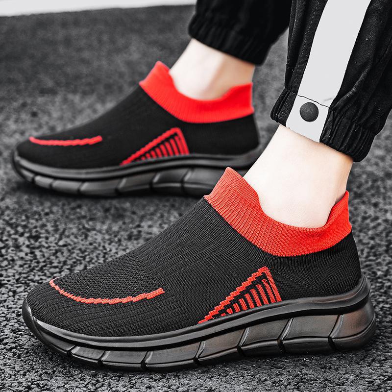Damen Slip On Sneaker Bequem atmungsaktives Material Weite Passform