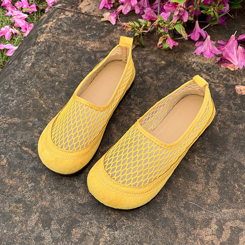 Damen Ballerinas Atmungsaktives Netzdesign Elastisch