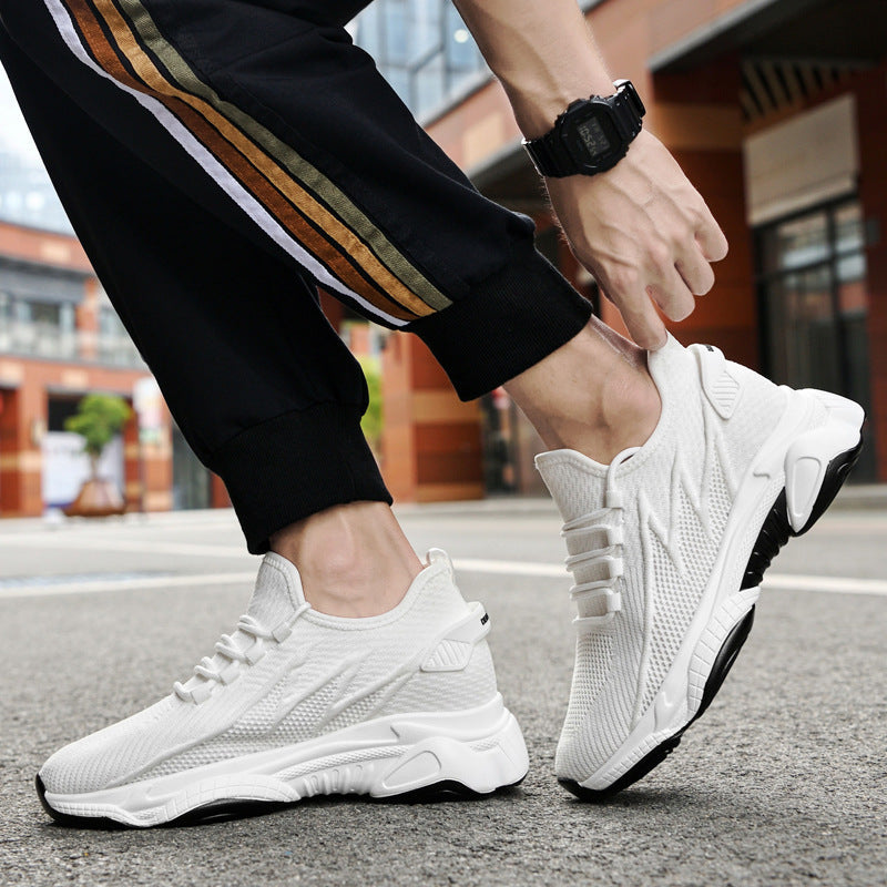 Damen Sneaker Elastisch Schnüren Bequem Sportlich Weiss