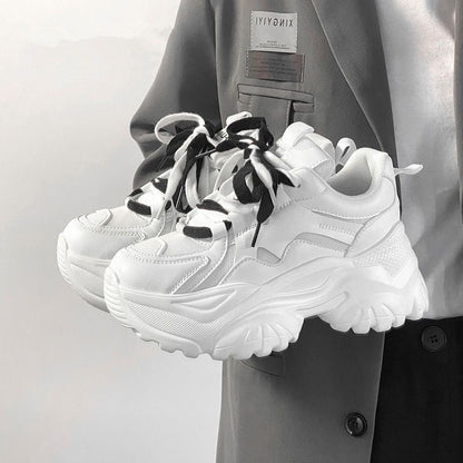 Damen Sneaker Chunky Sportlich Weiß - Norvielle