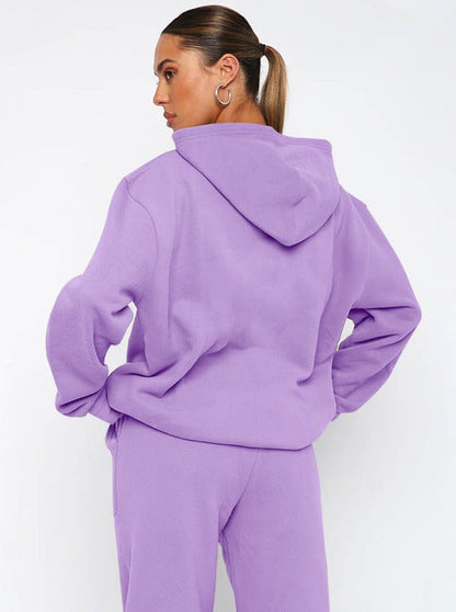 Damen Hoodie Jogger Set Oversized Bequem
