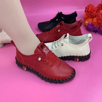 Damen Schnürschuhe Leder Bequem