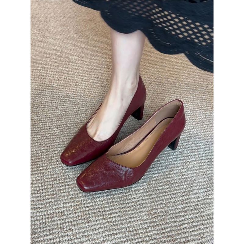 Damen Pumps Komfort Blockabsatz Elegantes Leder
