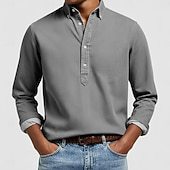 Herren Langarmhemd Slim Fit Moderner Kragen