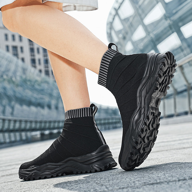 Damen Sneaker Strickoptik Rutschfest Elastisch