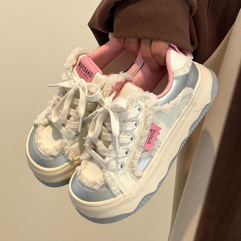 Damen Sneaker Chunky Weiches Obermaterial