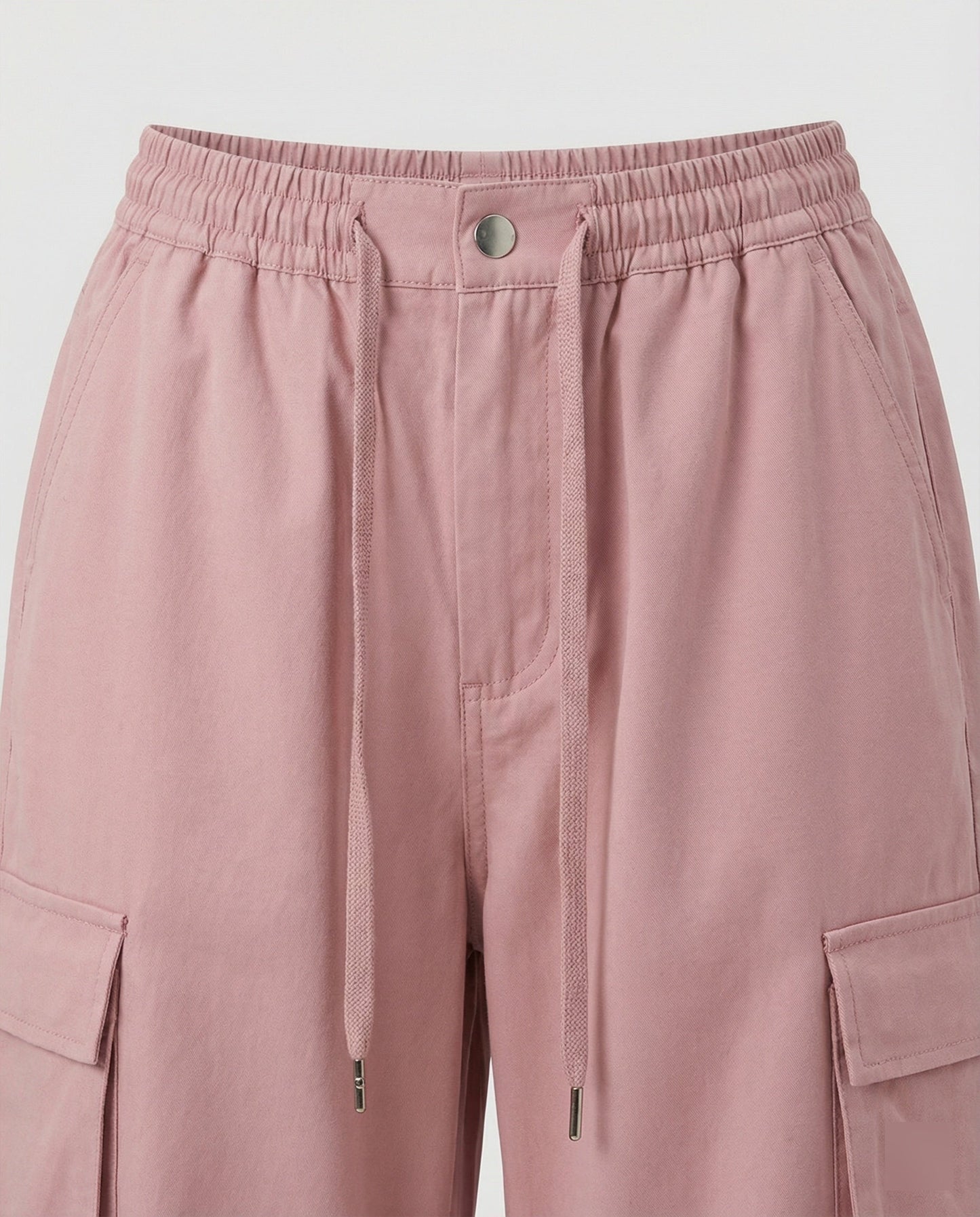 Damen Hochtaillierte Cargohose Baumwolle Mit Seitenschlaufen