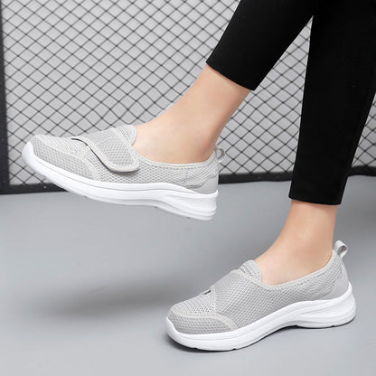 Damen Sneaker Atmungsaktiv Slip-On Klettverschluss Schwarz - Norvielle