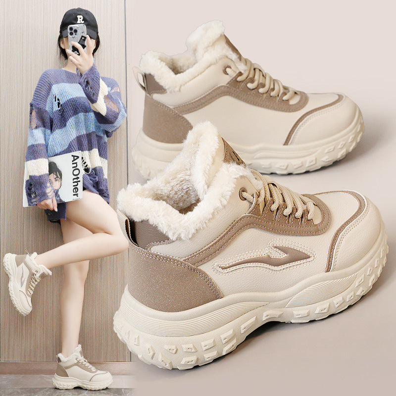 Damen Hohe Sneaker Rutschfeste Sportschuhe Kuschelig - Norvielle