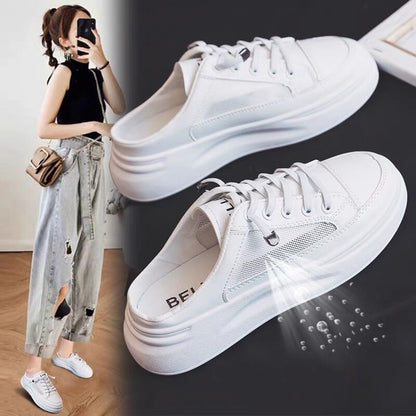 Damen Sneaker Slip-On atmungsaktives Netz Weichlaufsoler