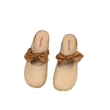 Damen Slipper Komfortabel Schleife