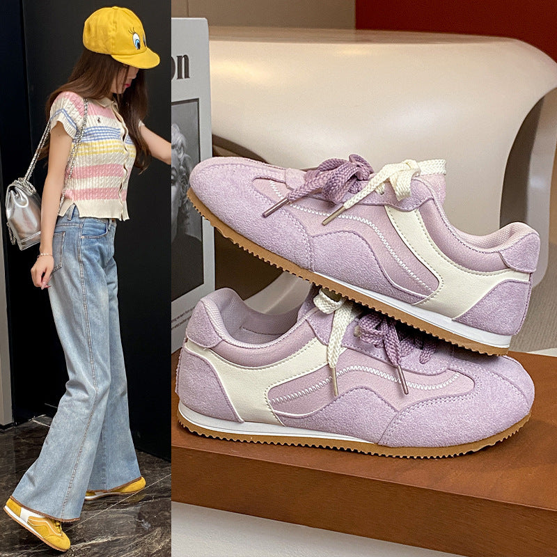 Damen Sneaker Weiches Veloursleder Rutschfest