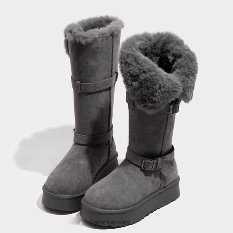Damen Winterstiefel Weich Warm Innenfutter