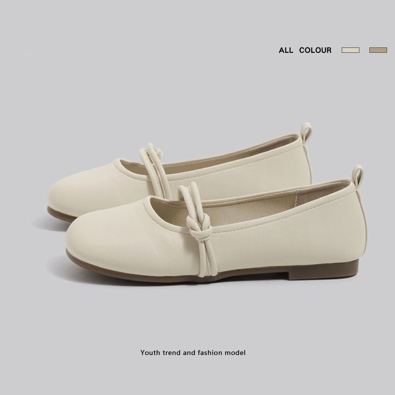 Damen Ballerinas Bequem Knotendesign