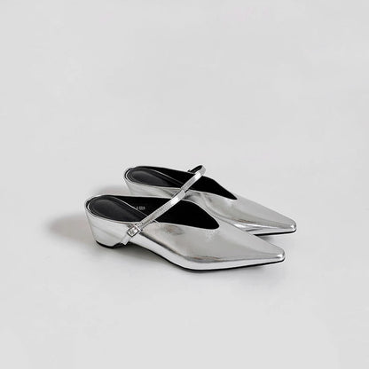 Damen Slingback Schuhe Spitze Riemen Eleganz