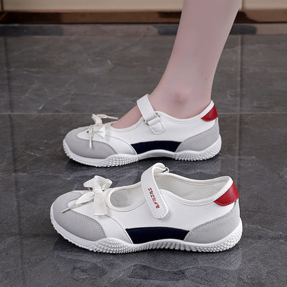 Damen Ballerinas Sportlich Klettverschluss Bequem