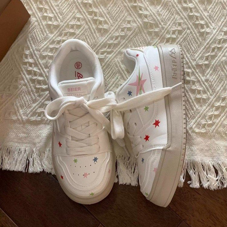 Damen Sneaker Bunt Sternapplikation Bequem