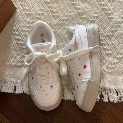 Damen Sneaker Bunt Sternapplikation Bequem