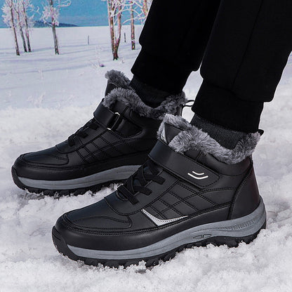 Damen Winterstiefel Isoliert Warm Klett Schwarz Schnee - Norvielle