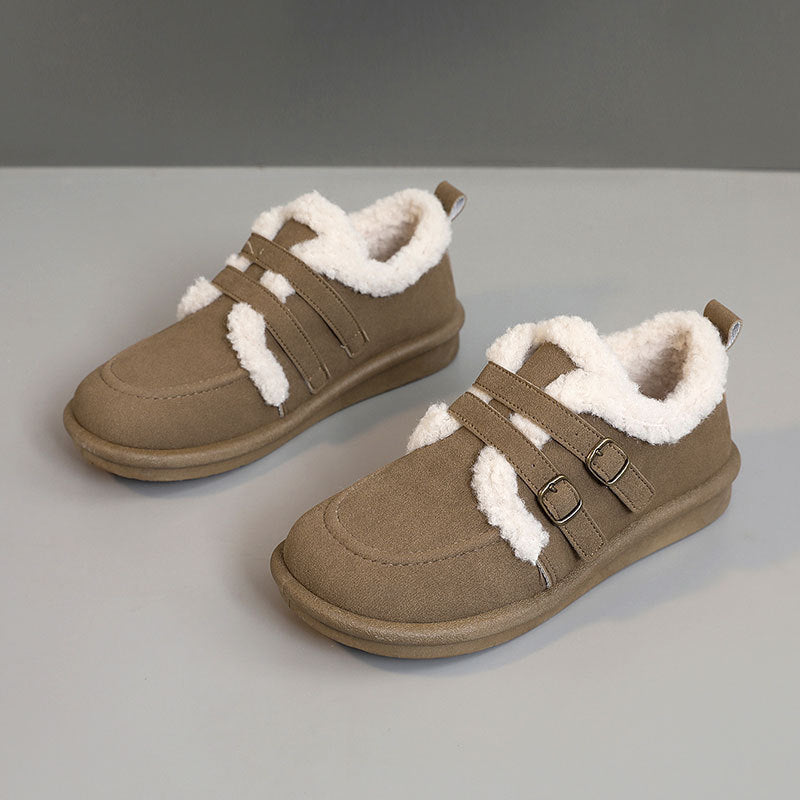Damen Hausschuhe Kuschelfutter Warm Klettverschluss