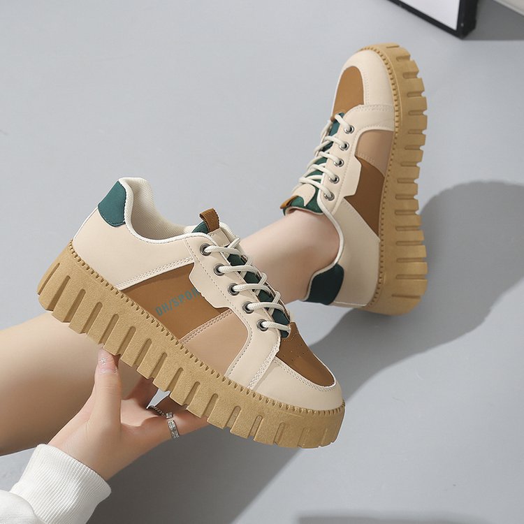 Damen Plateau Sneaker Hoch Modisch Struktursohle