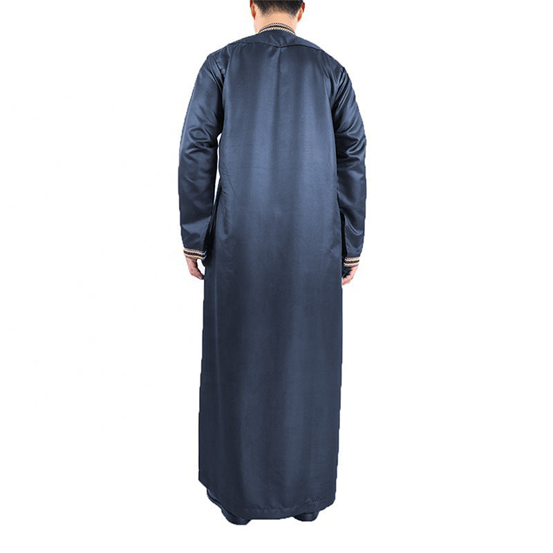 Herren Langmantel Elegant Stickerei Knöpfe
