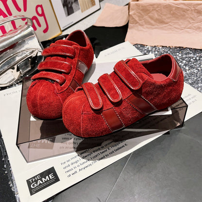 Damen Sneaker Wildleder Bequem Klettverschluss