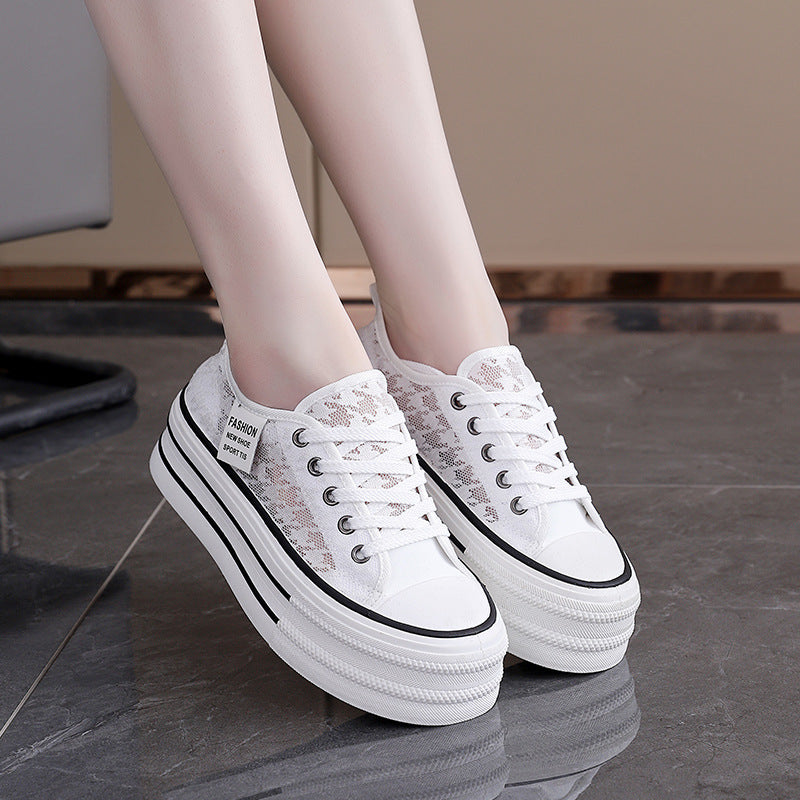 Damen Sneaker Hochplateau Atmungsaktiv