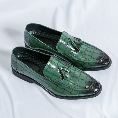 Damen Mokassins Leder Quasten Detail