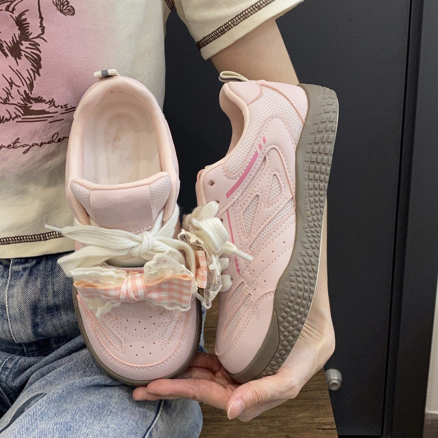 Damen Sneaker Schleifen-Design Luftdurchlässig
