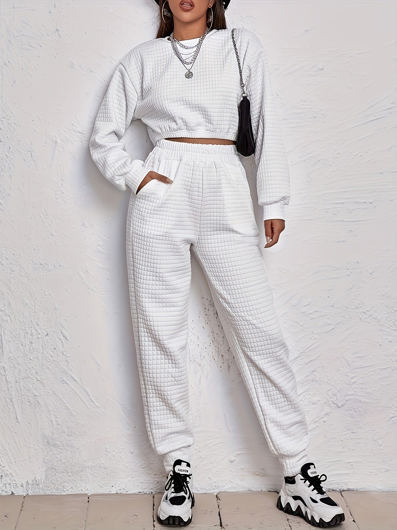 Damen Jogginganzug Warm Quilted Set